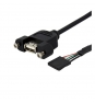 StarTech.com Cable de 30cm USB 2.0 para Montaje en Panel Conexión a Placa Base - USB Tipo-A Hembra a Hembra - negro