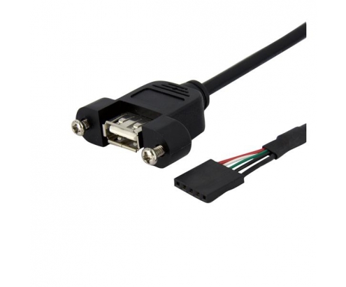 StarTech.com Cable de 30cm USB 2.0 para Montaje en Panel Conexión a Placa Base - USB Tipo-A Hembra a Hembra - negro