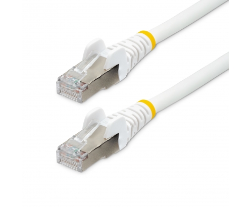StarTech.com Cable de 3m de Red Ethernet CAT6a - Blanco - Low Smoke Zero Halogen (LSZH) - 10GbE - 500MHz - PoE++ de 100W - Snagless sin Pestillo - RJ-