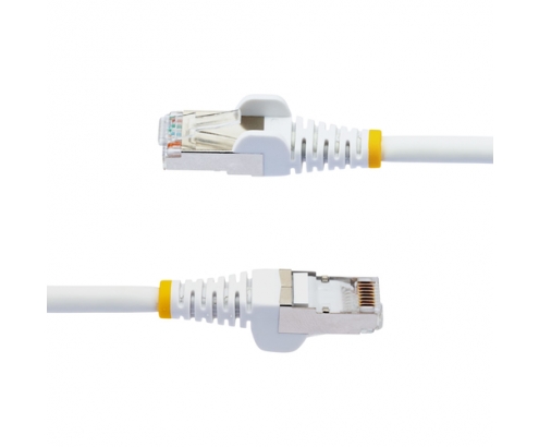 StarTech.com Cable de 3m de Red Ethernet CAT6a - Blanco - Low Smoke Zero Halogen (LSZH) - 10GbE - 500MHz - PoE++ de 100W - Snagless sin Pestillo - RJ-