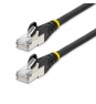 StarTech.com Cable de 3m de Red Ethernet CAT6a - Negro - Low Smoke Zero Halogen (LSZH) - 10GbE - 500MHz - PoE++ de 100W - Snagless sin Pestillo - RJ-4