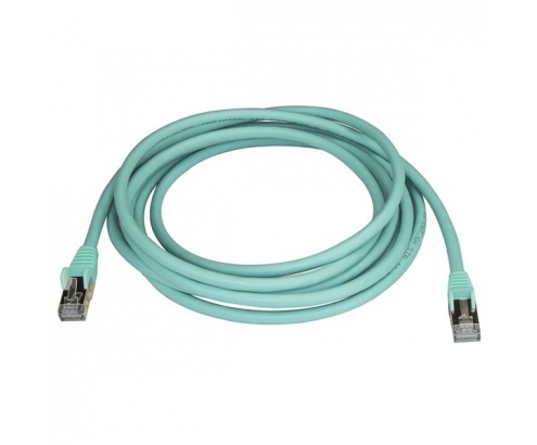 StarTech.com Cable de 3m de Red Ethernet RJ45 Cat6a Blindado STP - Cable sin Enganche Snagless - Aguamarina