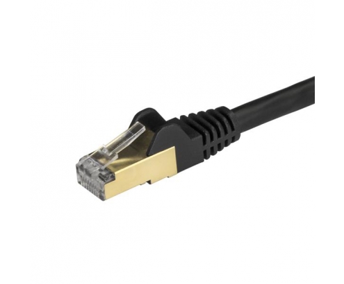 StarTech.com Cable de 3m de Red Ethernet RJ45 Cat6a Blindado STP - Cable sin Enganche Snagless - Negro