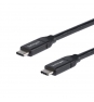 StarTech.com Cable de 50cm USB-C a USB-C Macho a Macho con capacidad para Entrega de Alimentación de 5A - Cable de Carga USBC - Negro