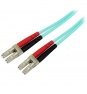 StarTech.com Cable de 5m de Fibra Í“ptica Dúplex Multimodo OM4 de 100Gb 50/125 LSZH LC a LC - Aguamarina