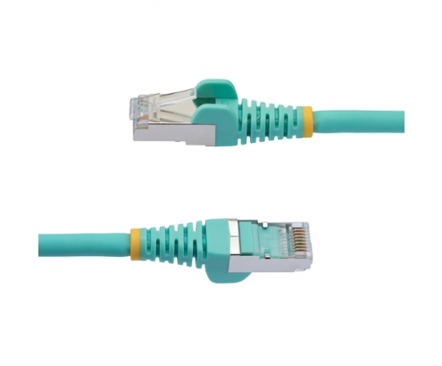 StarTech.com Cable de 5m de Red Ethernet CAT6a - Aguamarina - Low Smoke Zero Halogen (LSZH) - 10GbE - 500MHz - PoE++ de 100W - Snagless sin Pestillo -