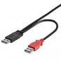 StarTech.com Cable de 91cm USB 2.0 en Y para Discos Duros Externos - Cable Micro usb B a 2x USB A macho a macho - negro