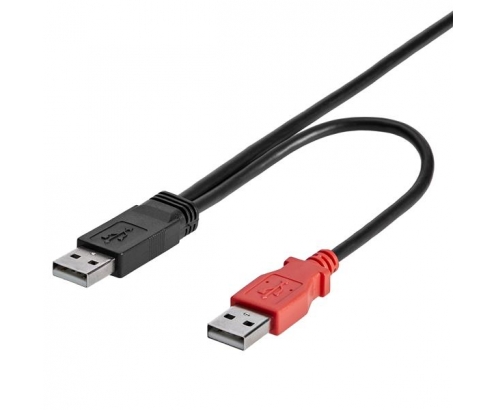 StarTech.com Cable de 91cm USB 2.0 en Y para Discos Duros Externos - Cable Micro usb B a 2x USB A macho a macho - negro