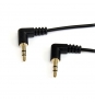StarTech.com Cable de Audio Estéreo 3,5mm Delgado de Íngulo Recto de 1 pie - Macho a Macho - 0.3m Negro