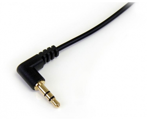 StarTech.com Cable de Audio Estéreo de Jack 3,5mm Acodado en Íngulo a la Derecha - Macho a Macho - 1.8m Negro