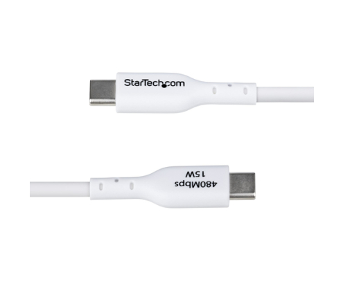 StarTech.com Cable de Carga USB-A a USB-C Blanco de 2m - Cable de Carga USB Tipo C - Carga Rápida de 3A - Cable de Transferencia de Datos USB 2.0 - T