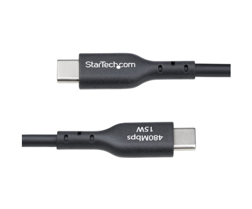 StarTech.com Cable de Carga USB-A a USB-C de 15cm - Cable Cargador USB-A a USB Tipo C - Cable USB 2.0 - 3A - Recubrimiento de TPE - Cable de Sincroniz