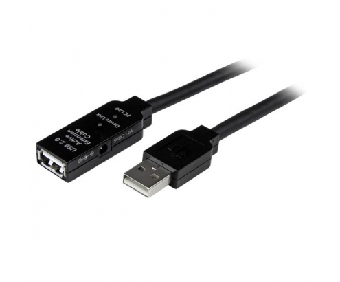StarTech.com Cable de Extensión Alargador de 20m USB 2.0 Alta Velocidad Activo Amplificado - Macho a Hembra - Negro