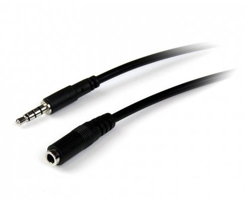 StarTech.com Cable de Extensión Alargador de Auriculares Headset Mini-Jack 3,5mm 4 pines Macho a Hembra - 1m Negro