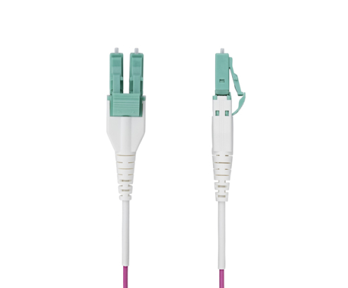 StarTech.com Cable de Fibra Óptica Multimodo OM4 LC a LC UPC de 1m - 50/125µm - 40G/100G - Violeta Érica - LOMMF/VCSE - Cable Uniboot de Fibra - Cl