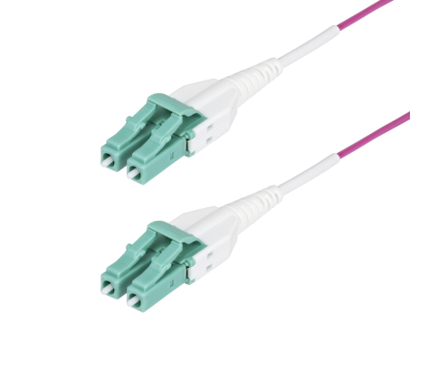 StarTech.com Cable de Fibra Óptica Multimodo OM4 LC a LC UPC de 2m - 50/125µm - 40G/100G - Violeta Érica - LOMMF/VCSE - Cable Uniboot de Fibra - Cl