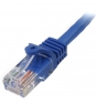 StarTech.com Cable de Red de 0,5m Azul Cat5e Ethernet RJ45 sin Enganches