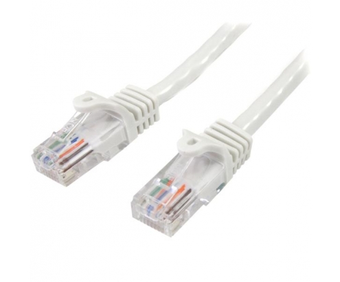 StarTech.com Cable de Red de 0,5m Blanco Cat5e Ethernet RJ45 sin Enganches