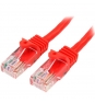 StarTech.com Cable de Red de 0,5m Rojo Cat5e Ethernet RJ45 sin Enganches