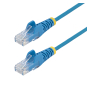 StarTech.com Cable de Red Ethernet CAT6 Delgado sin Enganches Azul de 7m - Cable RJ45 Snagless Slim 28AWG - Alambre de Cobre Puro - PoE 100W - con Ali
