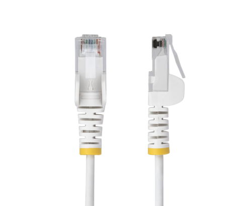 StarTech.com Cable de Red Ethernet CAT6 Delgado sin Enganches Blanco de 1m - Cable RJ45 Snagless Slim de 28AWG - Alambre de Cobre Puro - PoE 100W - co