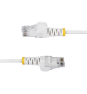 StarTech.com Cable de Red Ethernet CAT6 Delgado sin Enganches Blanco de 5m - Cable RJ45 Snagless Slim 28AWG - Alambre de Cobre Puro - PoE 100W - con A