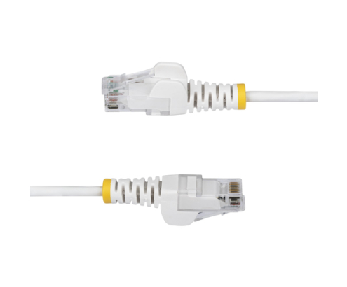 StarTech.com Cable de Red Ethernet CAT6 Delgado sin Enganches Blanco de 7m - Cable RJ45 Snagless Slim 28AWG - Alambre de Cobre Puro - PoE 100W - con A