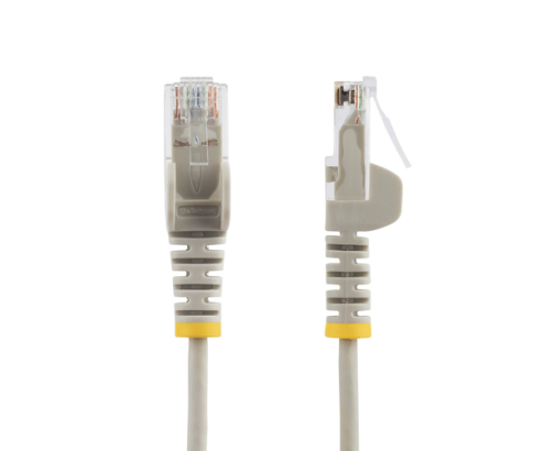 StarTech.com Cable de Red Ethernet CAT6 Delgado sin Enganches Gris de 5m - Cable RJ45 Snagless Slim 28AWG - Alambre de Cobre Puro - PoE 100W - con Ali