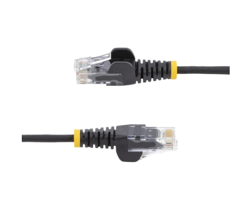 StarTech.com Cable de Red Ethernet CAT6 Delgado sin Enganches Negro de 5m - Cable RJ45 Snagless Slim 28AWG - Alambre de Cobre Puro - PoE 100W - con Al