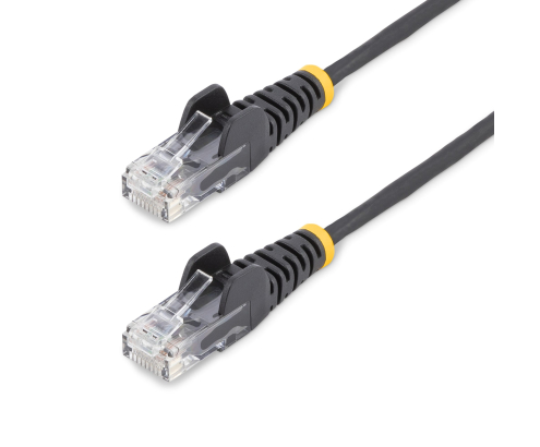 StarTech.com Cable de Red Ethernet CAT6 Delgado sin Enganches Negro de 7m - Cable RJ45 Snagless Slim 28AWG - Alambre de Cobre Puro - PoE 100W - con Al
