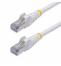 StarTech.com Cable de Red Ethernet CAT8 Blanco 50cm - Snagless - sin Pestillo - 25G/40G - 2000MHz - PoE++ 100W - 26AWG - S/FTP - Alivios de Tensión -