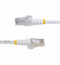StarTech.com Cable de Red Ethernet CAT8 Blanco 50cm - Snagless - sin Pestillo - 25G/40G - 2000MHz - PoE++ 100W - 26AWG - S/FTP - Alivios de Tensión -