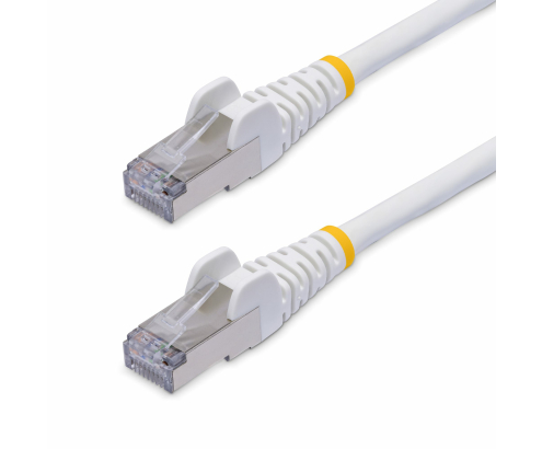StarTech.com Cable de Red Ethernet CAT8 Blanco 50cm - Snagless - sin Pestillo - 25G/40G - 2000MHz - PoE++ 100W - 26AWG - S/FTP - Alivios de Tensión -