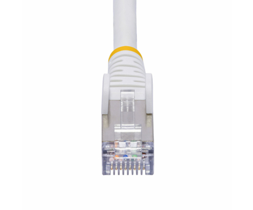 StarTech.com Cable de Red Ethernet CAT8 Blanco de 12m - Snagless - sin Pestillo - 25G/40G - 2000MHz - PoE++ 100W - 26AWG - S/FTP - Alivios de Tensión