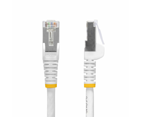 StarTech.com Cable de Red Ethernet CAT8 Blanco de 1m - Snagless - sin Pestillo - 25G/40G - 2000MHz - PoE++ 100W - 26AWG - S/FTP - Alivios de Tensión 