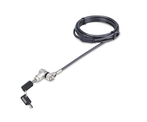 StarTech.com Cable de Seguridad con Candado Universal 3 en 1 para Portátil - Cable Antirrobo Compatible con Noble Wedge®/Nano/K-Slot para Portát