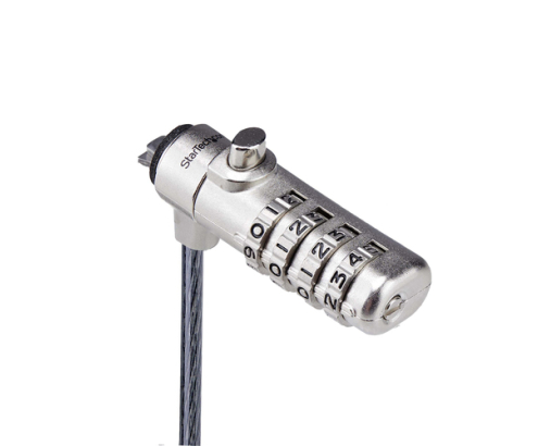 StarTech.com Cable de Seguridad Delgado de Portátil Compatible con K-Slot de 1,5m - Cable Antirrobo para Portátil con Candado de Combinación - Cabl