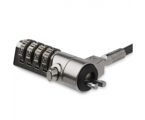 StarTech.com Cable de seguridad para portatil con bisagra giratoria con candado de combinacion de 4 digitos negro plata LTLOCK4D
