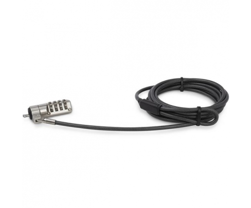 StarTech.com Cable de seguridad para portatil con bisagra giratoria con candado de combinacion de 4 digitos negro plata LTLOCK4D