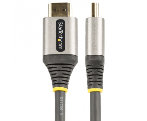 StarTech.com Cable de VÍ­deo HDMI 2.0 Certificado Premium - con Ethernet de Alta Velocidad Ultra HD 4K 60Hz - HDR10, ARC - 3 m Gris, Negro