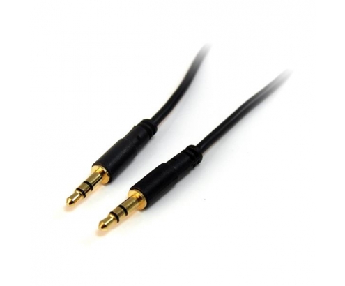 StarTech.com Cable Delgado de Audio Estéreo Conector Mini Jack 3,5mm - Plug TRRS - Macho a Macho - 91cm Negro