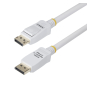 StarTech.com Cable DisplayPort 1.2 Certificado VESA Blanco de 1,8m - Cable DP 1.2 para Monitor - 4K 60Hz - 21,6Gbps - con Pestillo - Macho a Macho