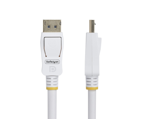 StarTech.com Cable DisplayPort 1.2 Certificado VESA Blanco de 1,8m - Cable DP 1.2 para Monitor - 4K 60Hz - 21,6Gbps - con Pestillo - Macho a Macho