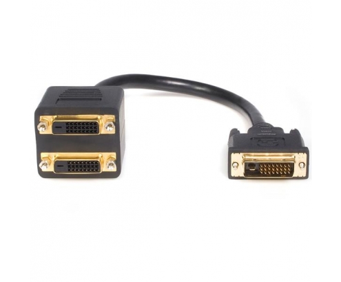 StarTech.com Cable Duplicador Divisor de VÍ­deo DVI-D de 2 Puertos Salidas Compacto - Bifurcador Negro