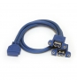 StarTech.com Cable Extensor 50cm 2 Puertos USB 3.0 para Montaje en Panel conexión a Placa Base - azul 