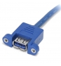 StarTech.com Cable Extensor 50cm 2 Puertos USB 3.0 para Montaje en Panel conexión a Placa Base - azul 