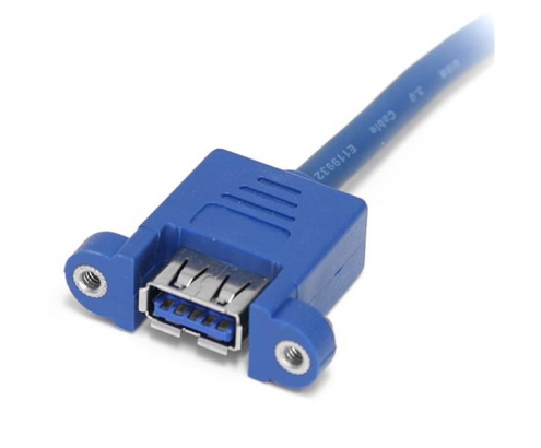 StarTech.com Cable Extensor 50cm 2 Puertos USB 3.0 para Montaje en Panel conexión a Placa Base - azul 