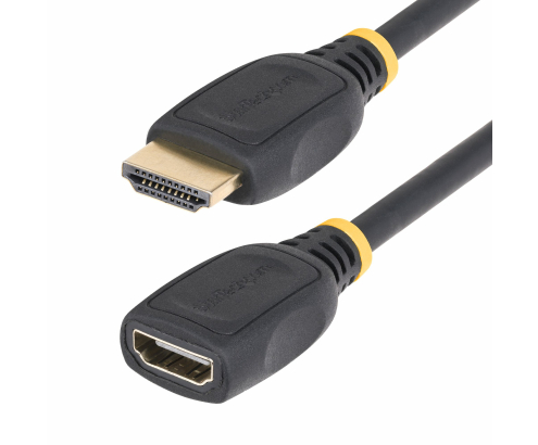 StarTech.com Cable HDMI 2.0 de Extensión Alargador de 18in (0,5m) - Cable HDMI de Alta Velocidad Ahorrador de Puertos - 4K 60Hz - Cable Extensor HDMI