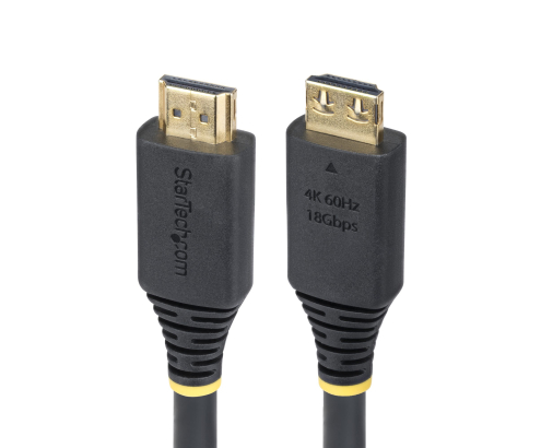 StarTech.com Cable HDMI de Alta Velocidad de 5m - Conectores de Agarre - 4K60Hz/1440p 144Hz - HDR10/HDCP 2.2/ARC - UHD - 18Gbps - Cable HDMI para Moni