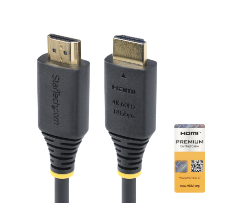 StarTech.com Cable HDMI Premium Certificado de Alta Velocidad de 3m - 4K 60Hz - 144Hz - UHD - HDR10/HDCP 2.2/ARC - 18Gbps - Cable HDMI 2.0 para Monito